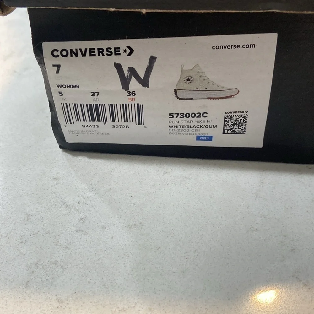 Converse NEW Run Star Hike Hi Women's White Platform Sneakers Size 7